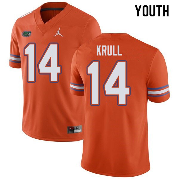 Jordan Brand Youth #14 Lucas Krull Florida Gators College Football Jerseys Orange